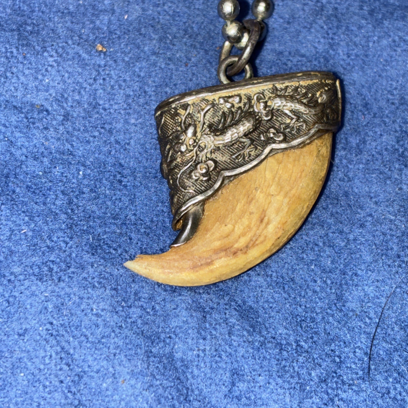 Dragon Claw Necklace Sterling Silver (950) Ornate Dragon Design On Band