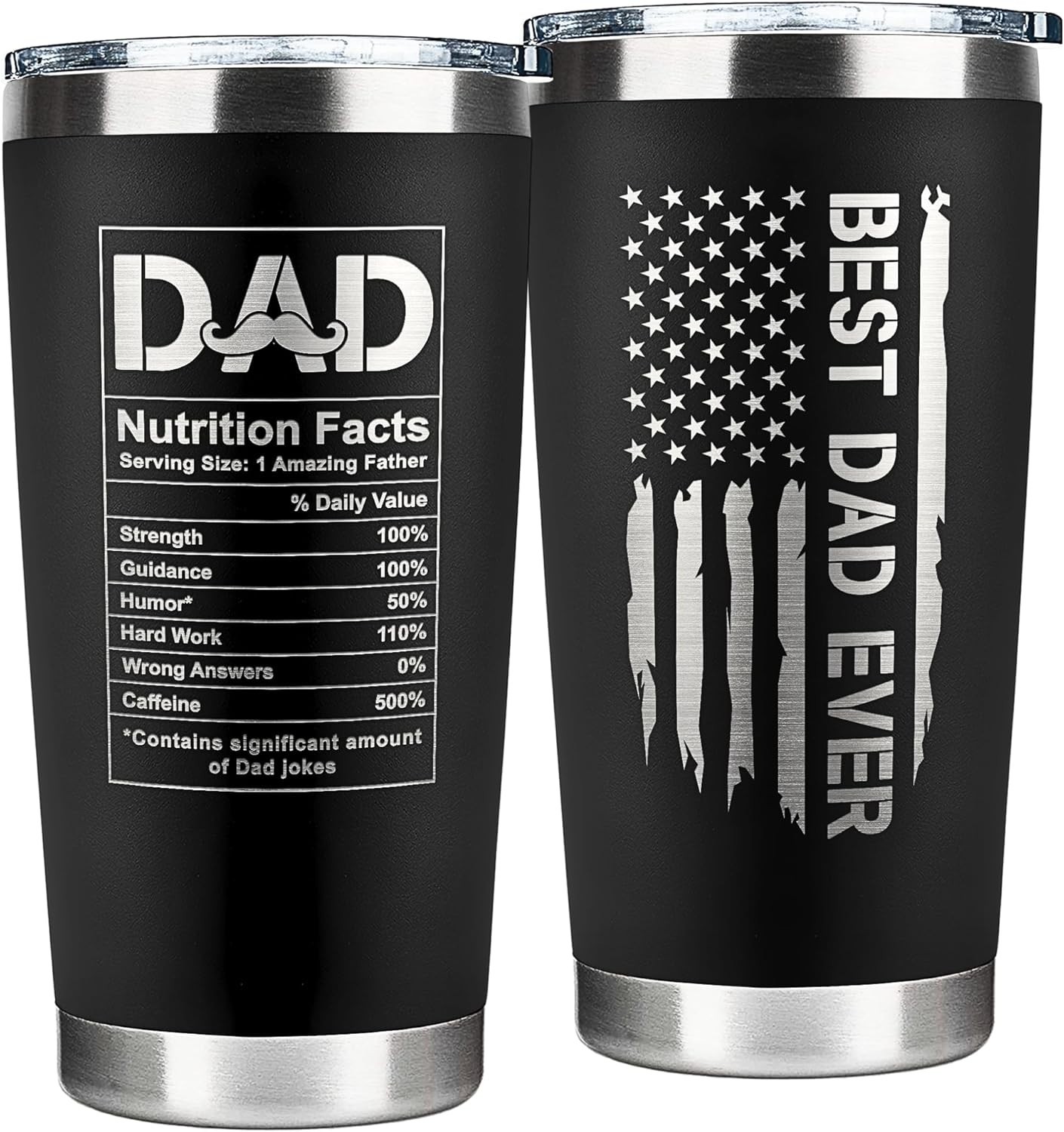 Portable 20 Oz Stainless Steel Tumbler – Ideal Gift for New Dads and Step Dads