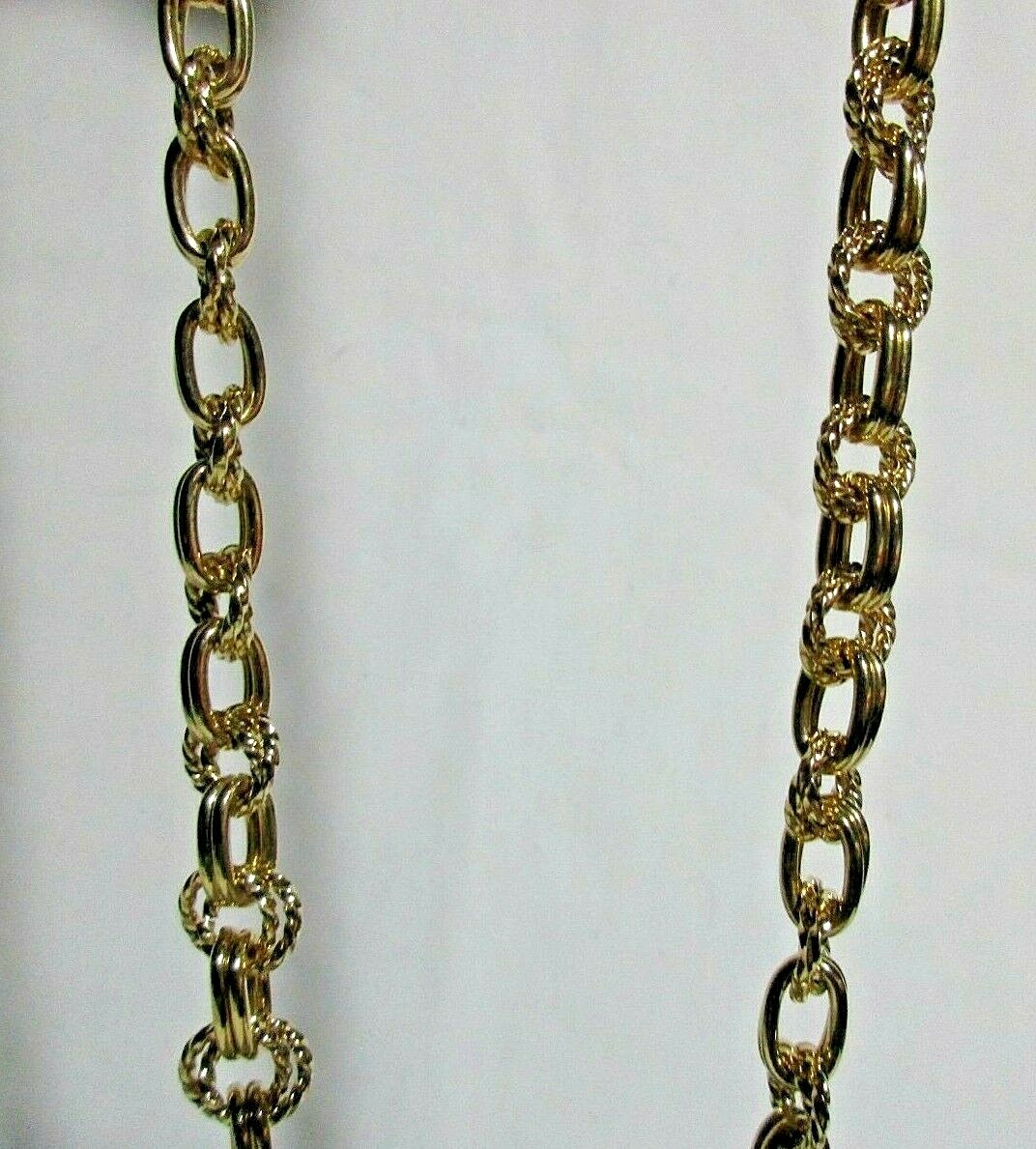 Gold Tone 30″ Double Chain Necklace with Hook & Snap Closure