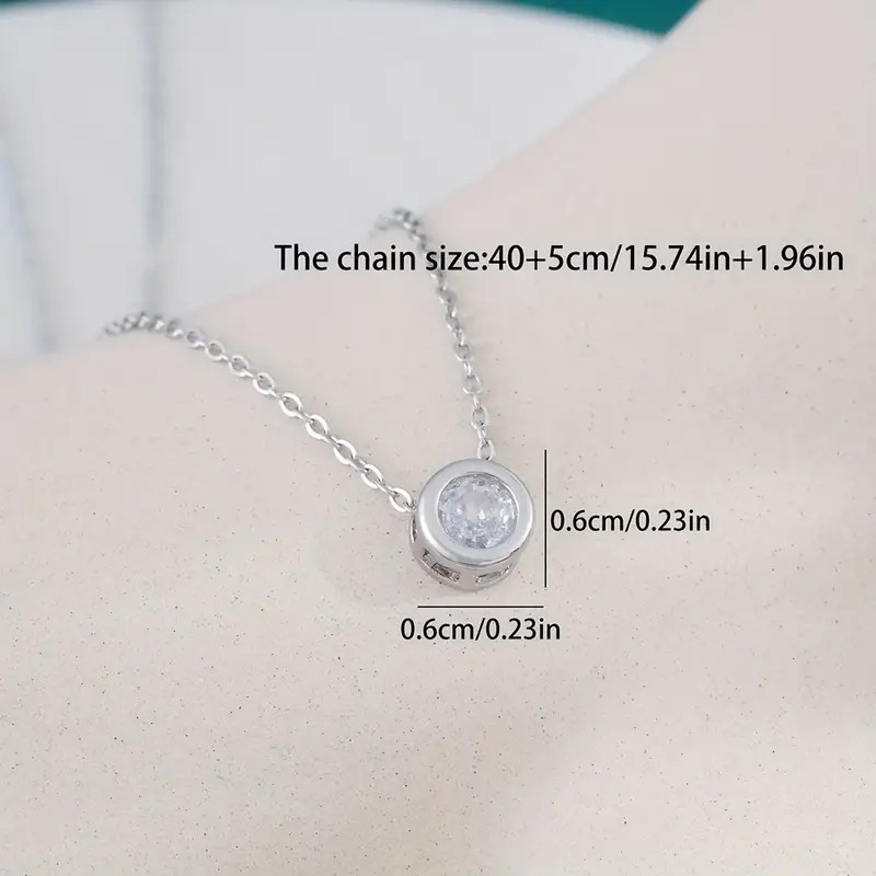 Luxury Personality Exquisite Round Shape Zircon Necklace Female Clavicle Golden