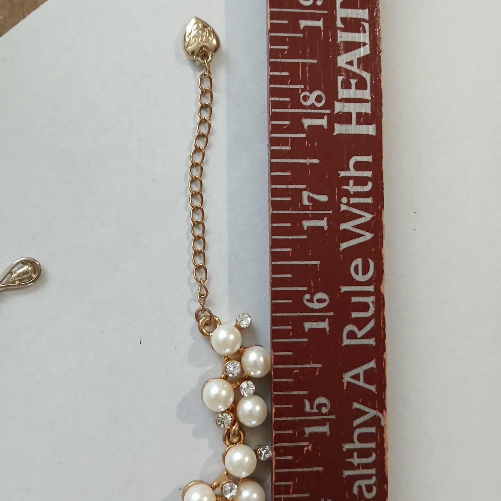 Betsey Johnson Faux Pearl and Rhinestone Cluster Collar Necklace Coquette…