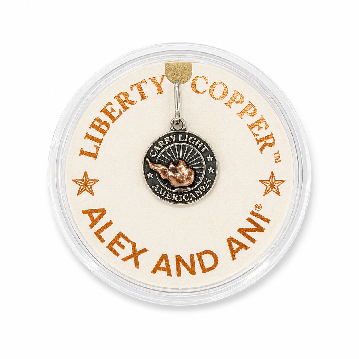 ALEX AND ANI Liberty Copper “Carry Light” Small Madallion Copper Flame Emblem