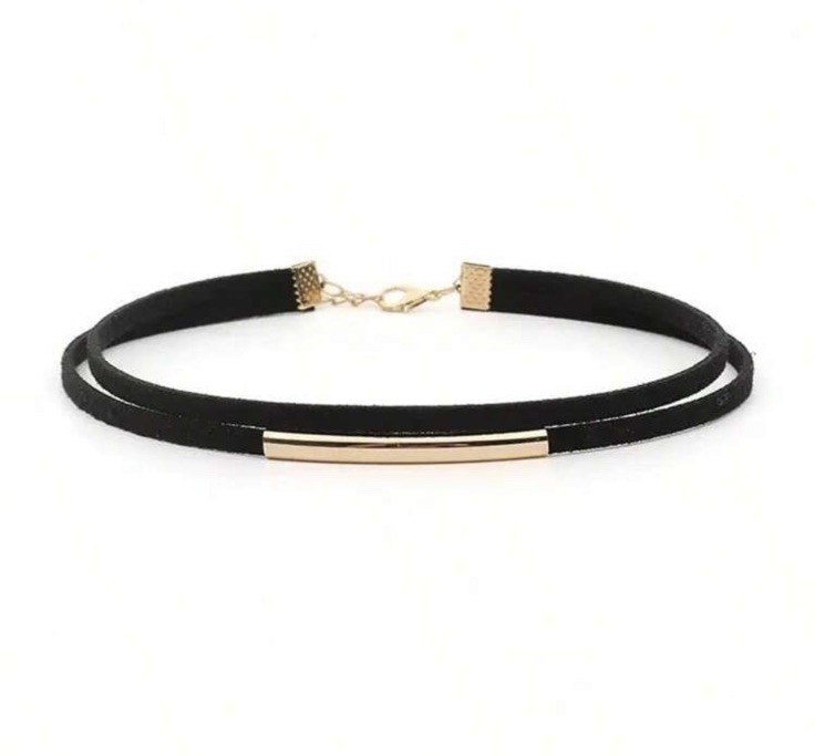 Black Choker Cord Necklace Bold Minimalist