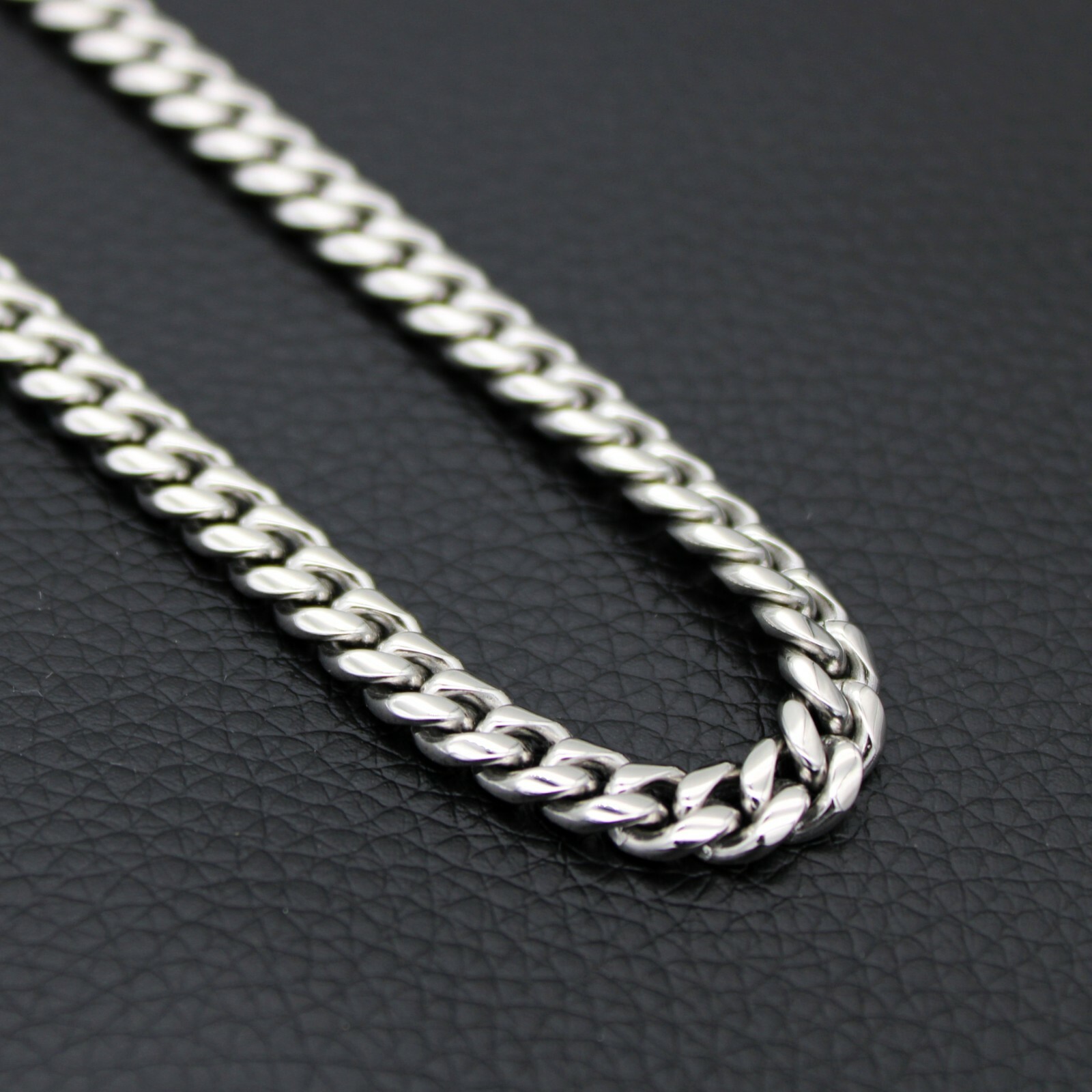 316L Stainless Steel Miami Cuban Link Chain 5mm Silver For Men Women 20″-30″