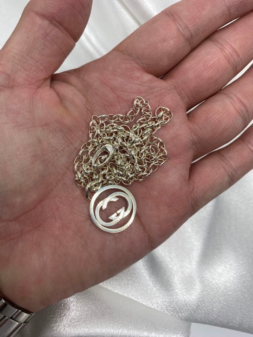 Excellent Polished GUCCI Interlocking G Necklace 55 925