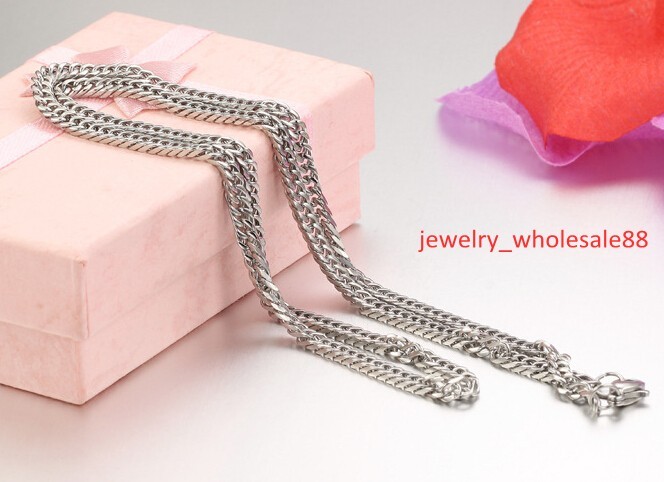 5pcs/Lot 18”-32” Cool Link Chain Necklace Stainless steel in bulk jewelry 4mm