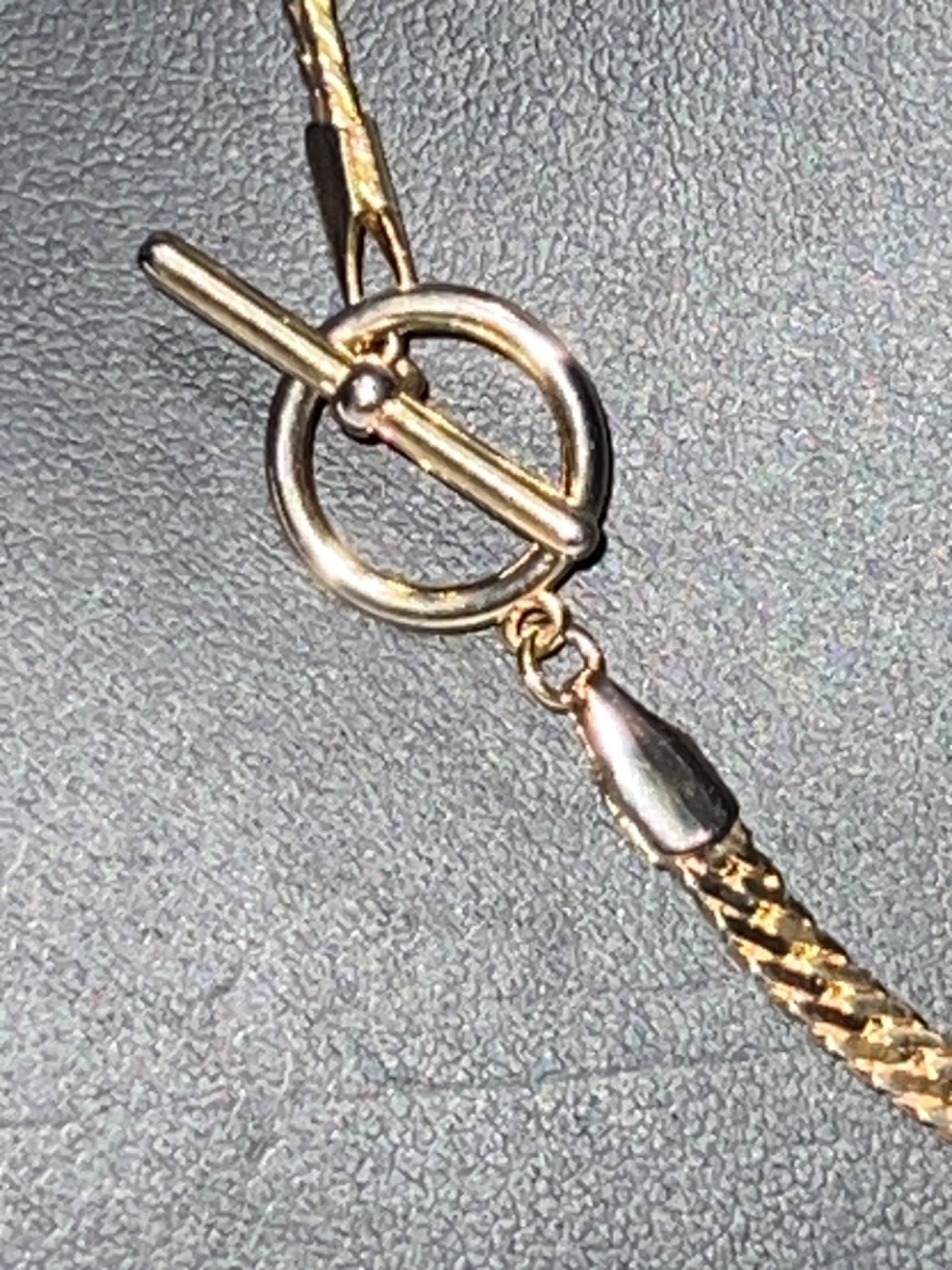Gold-plated Herringbone/Flat Chain Necklace w/ Toggle Closure