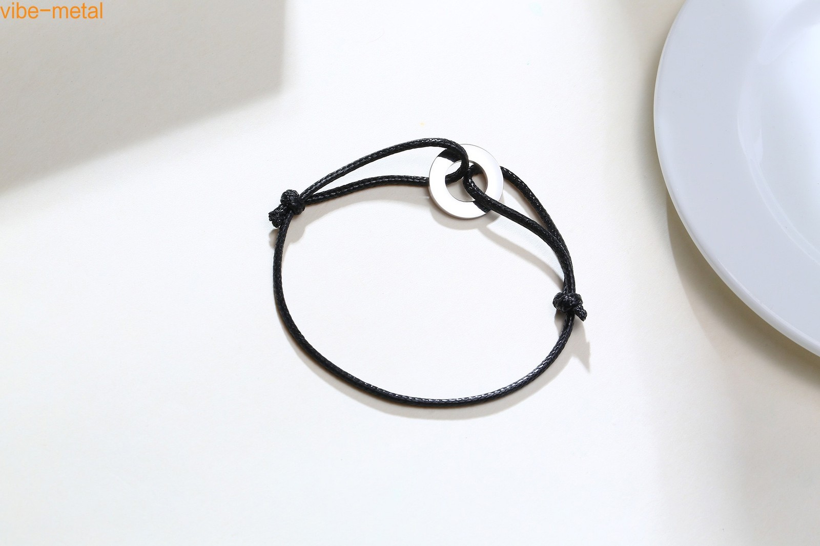 Wax Rope Adjustable Stainless Steel Woven Bracelet Women Daily Wear Classic Gift