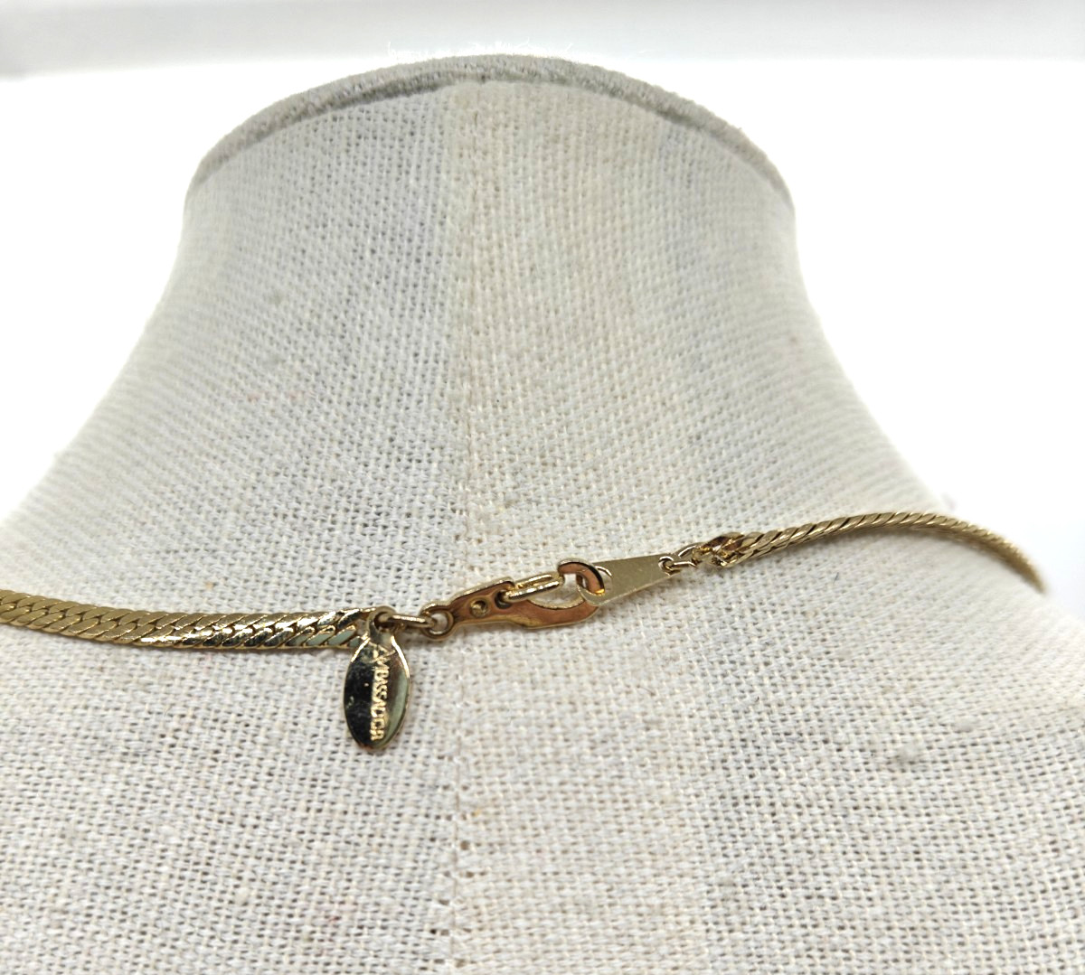 Vintage Ambassador Gold Tone Chain Herringbone Minimalist