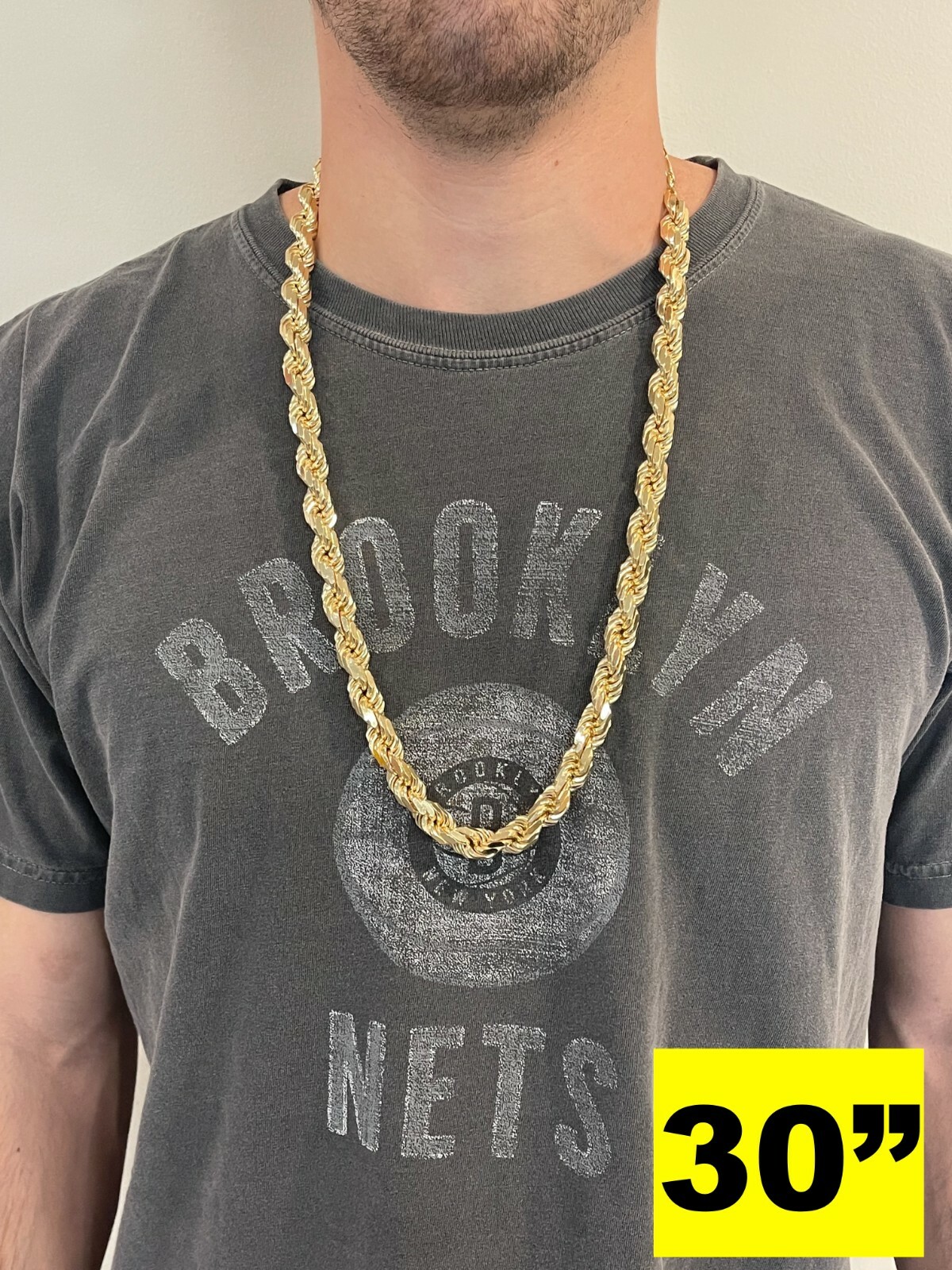 11mm Thick Mens Rope Chain 14k Gold Over Real Solid 925 Sterling Silver Necklace