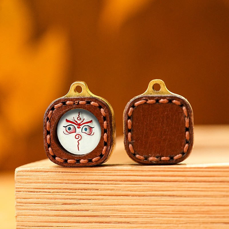 White Wealth God Eye Mini Thangka Pendant Wealth & Good Luck