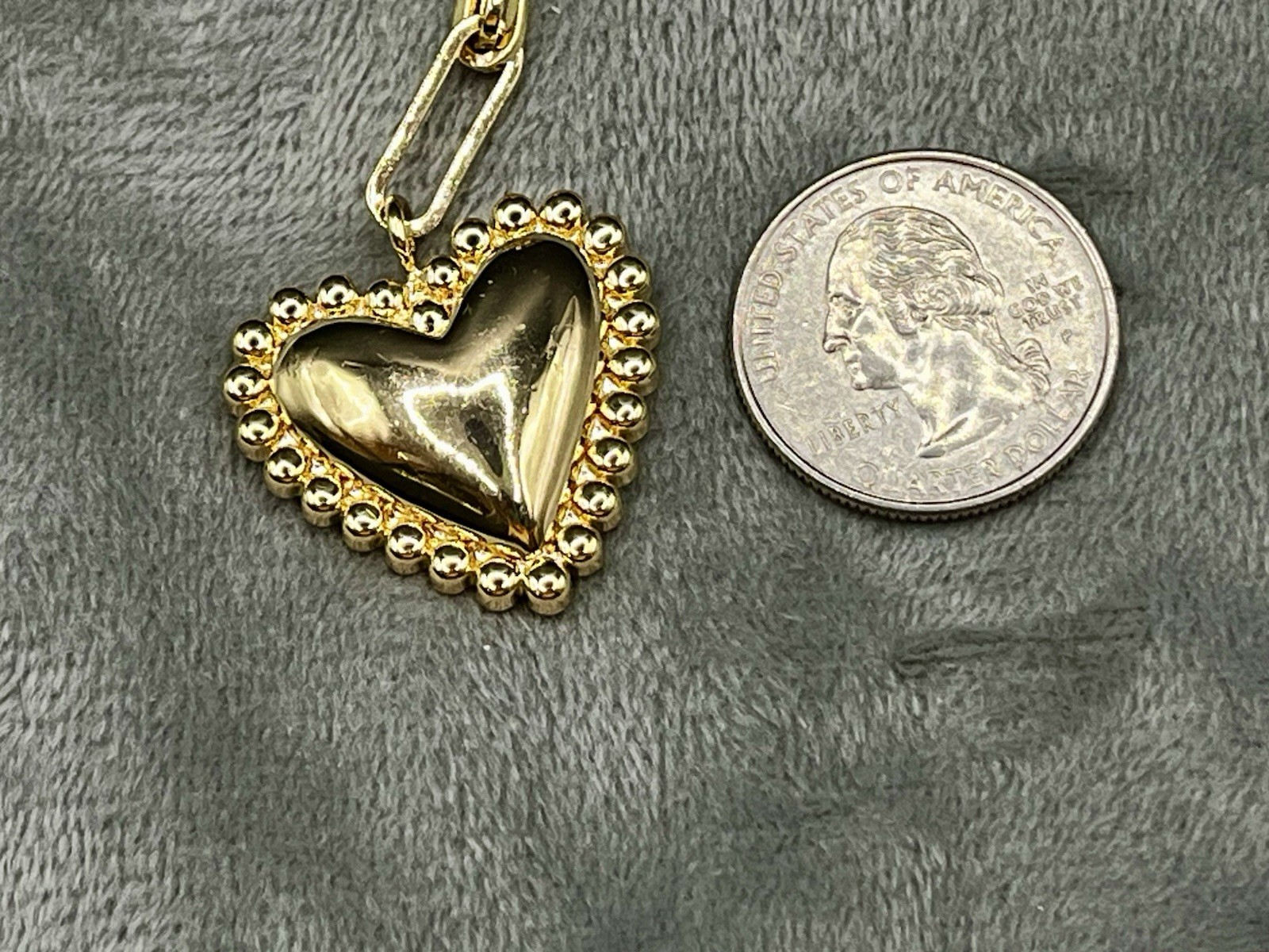 Modern stackable Michelle McDowell 18k Gold Plated Heart necklace 19” NWOT
