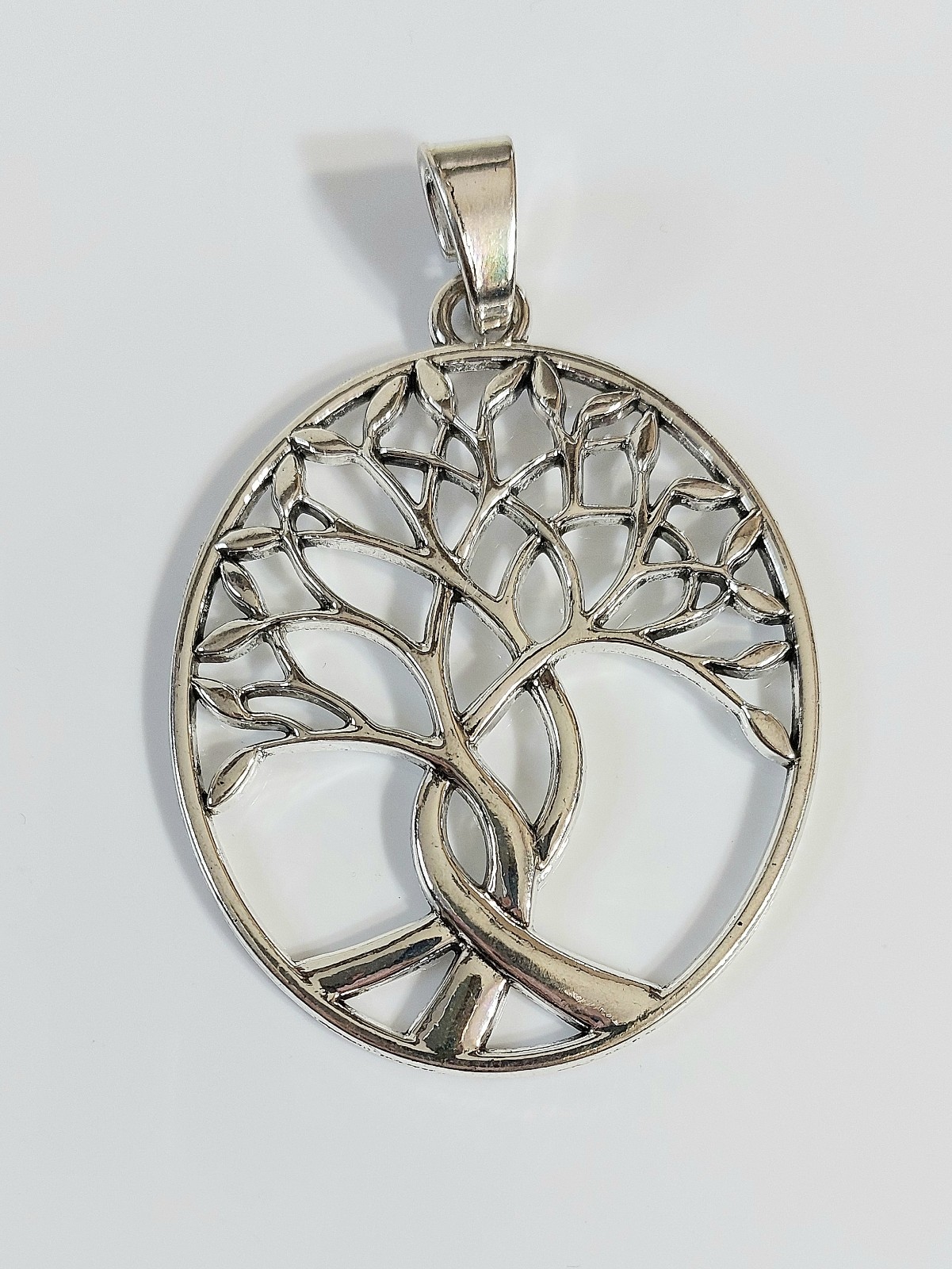 Silver Tree of Life Necklace Pendant Necklace – Womens Oversized Jewelry