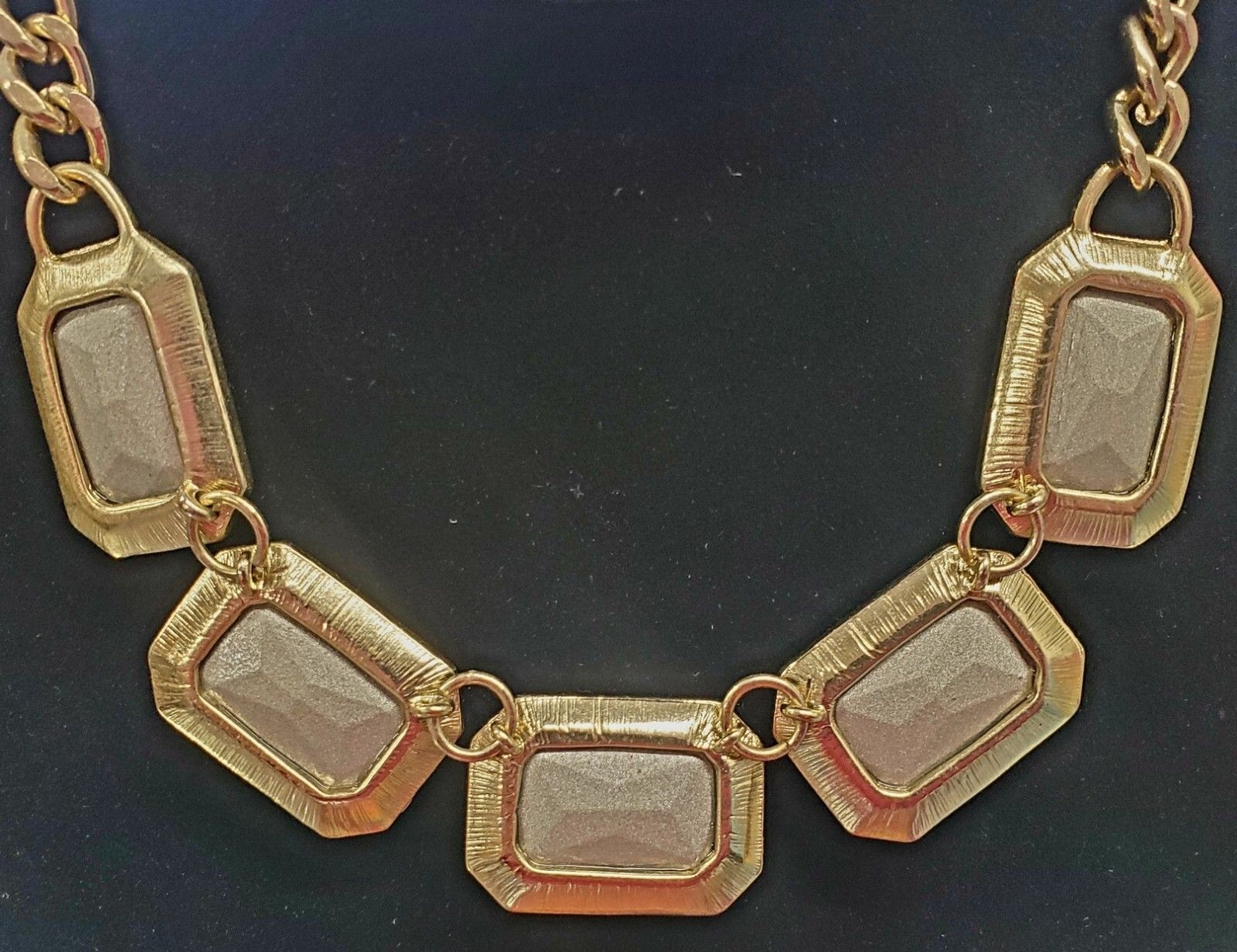 Rhinestone Statement Necklace Gold Tone Clear Colorless Costume Nordstrom VCLM