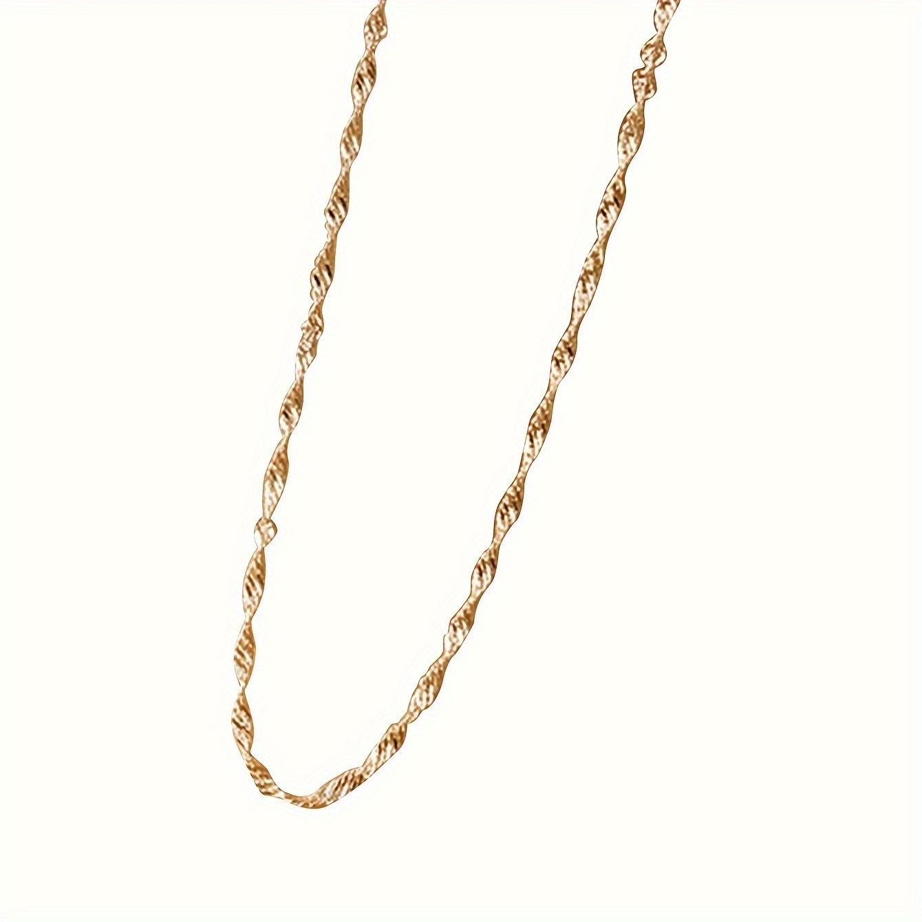 Necklace Exquisite Gold Plated Stainless Steel Thin Chain for Women Simple Style