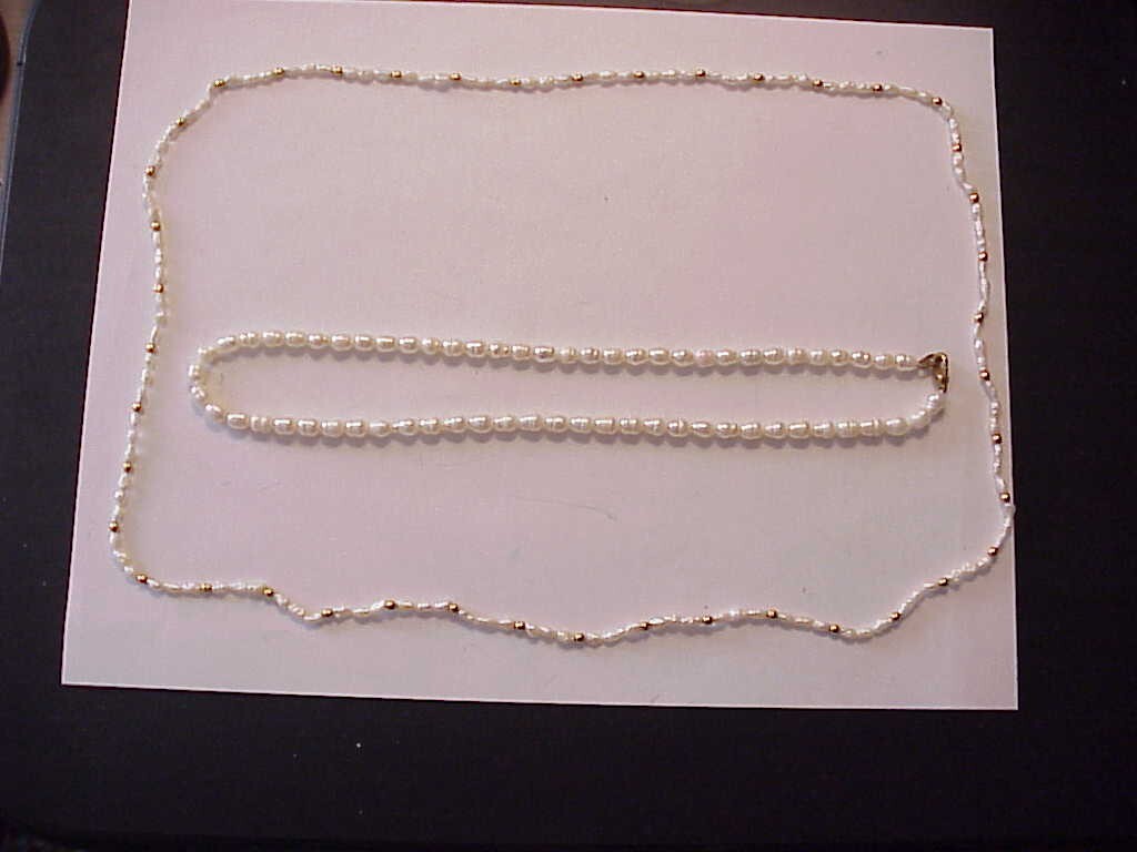 2 FRESH WATER PEARL NECKLACES, SINGLE STRAND 32 IN, OTHER IS 18-1/2 IN