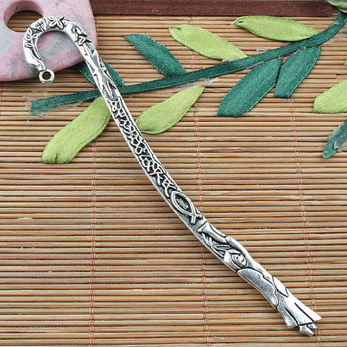 Tibetan Silver color 2sided crafted bookmark 14pcs EF0049