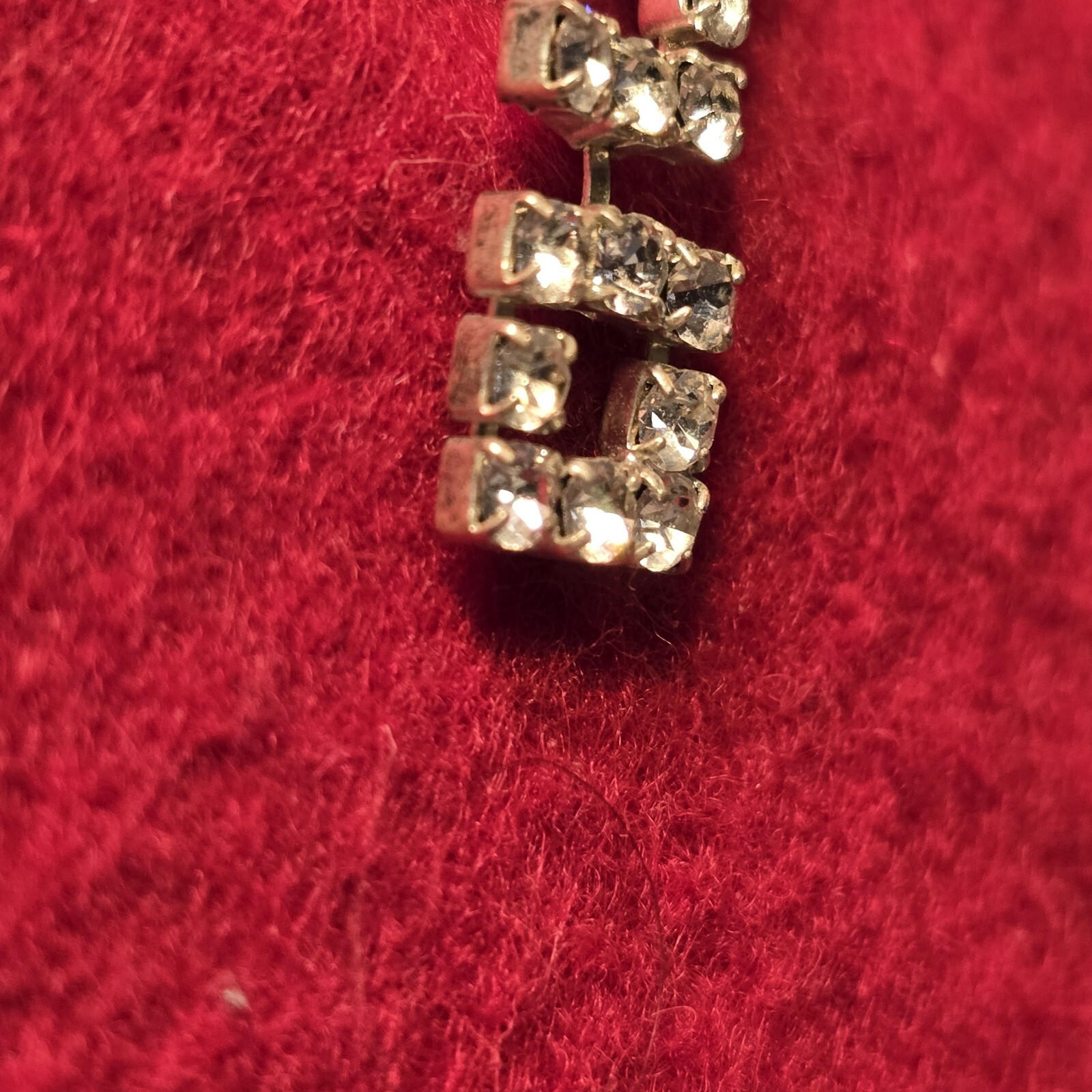 Rhinestone Choker 12 To 16 10K GF Bezel Prong Set Matching Pierced-Earrings