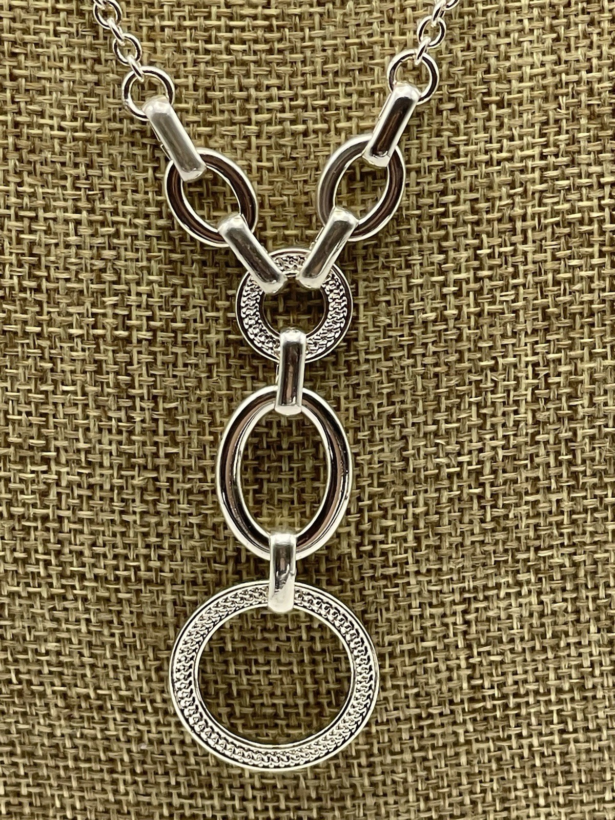 Swarovski Silver Tone Rhodium Finish necklace 16”