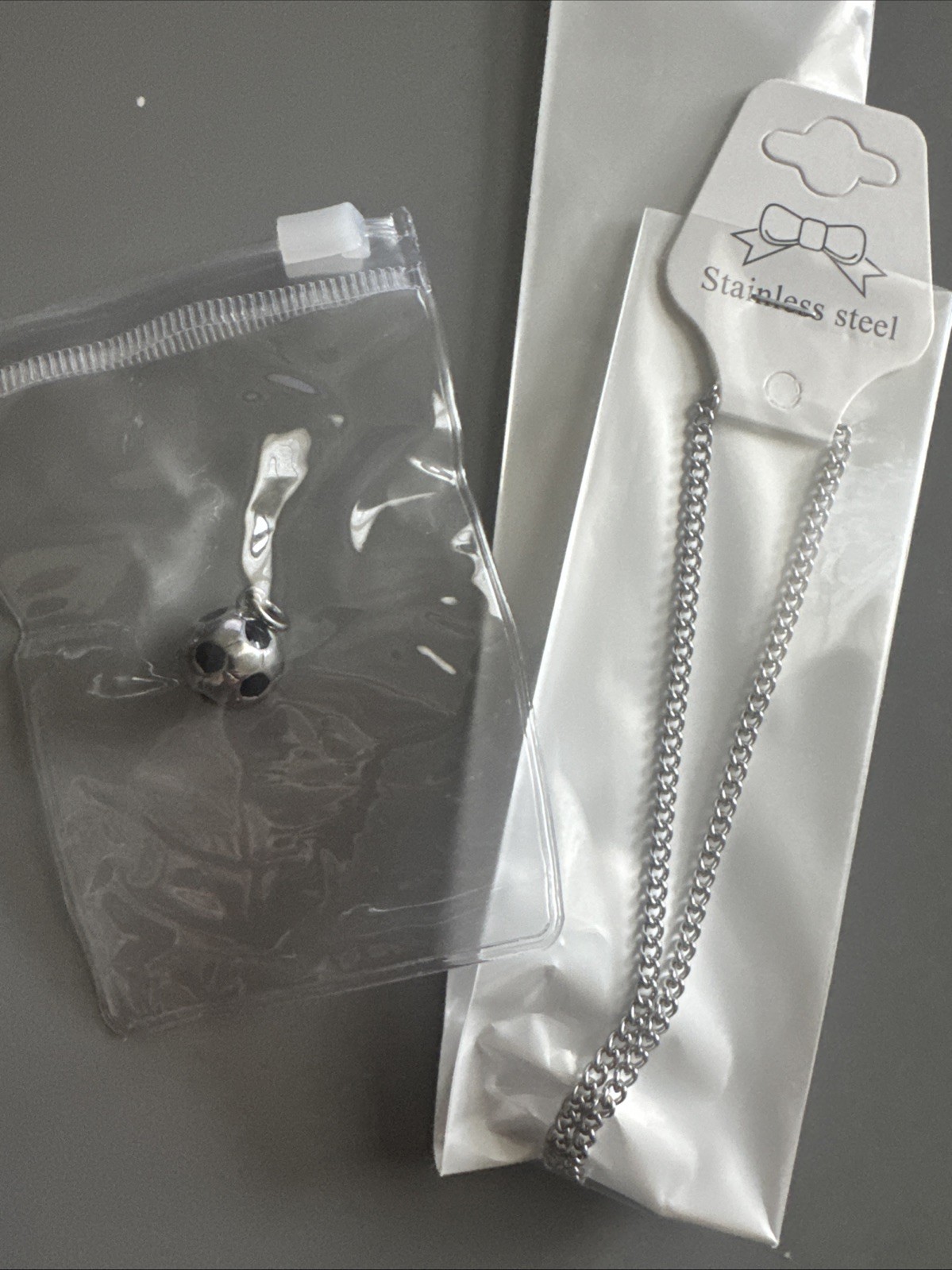 Stainless Steel Soccer Football Pendant Chain Gift Men’s World Cup