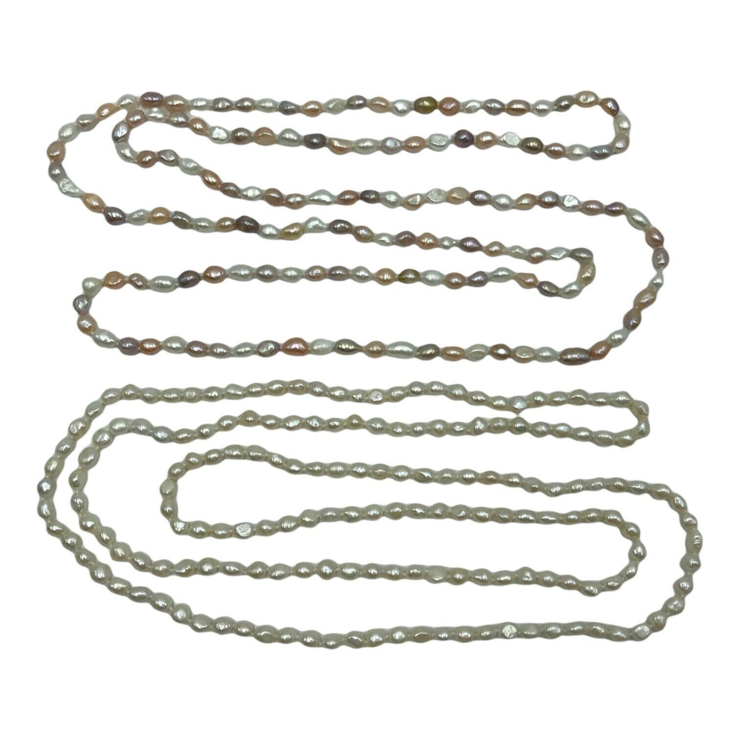 Cultured Freshwater Pearl Endless Strand Necklace Set 2 White & Multicolor JTV