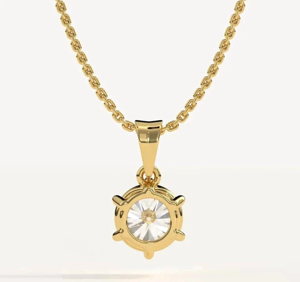3.00 Ct VVs1 White Diamond Pendant With Certificate, Great Shine, 18″ Chain FREE