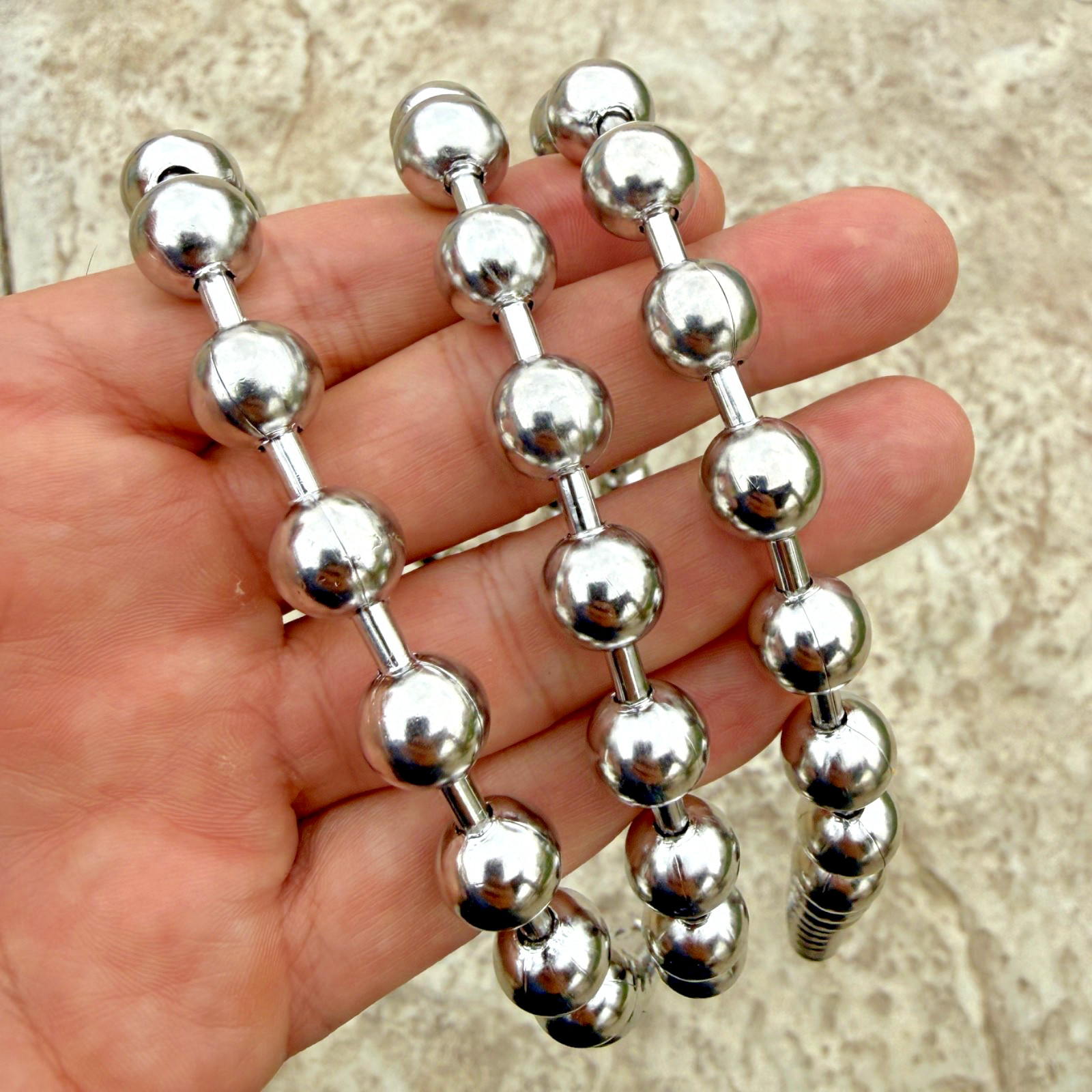 316L Stainless Steel Ball Bead Chain Necklace Hollow Beaded Balls 12MM Thick