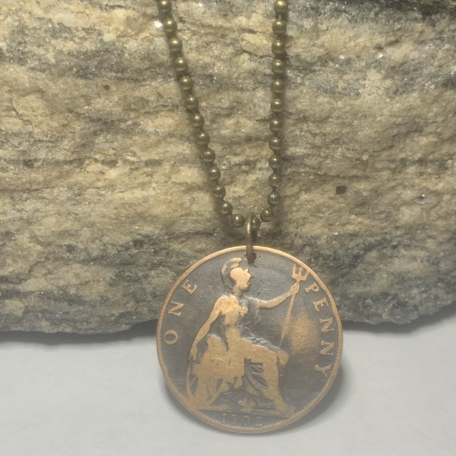 1902 UK Real Circulated Antique Large Coin Pendant. King Edward VII. Great 🎁