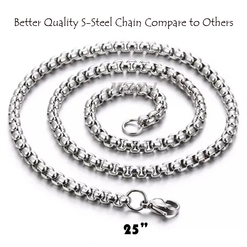 MENDEL Gothic Mens Stainless Steel Hip Hop Key Pendant Necklace Men Silver Chain
