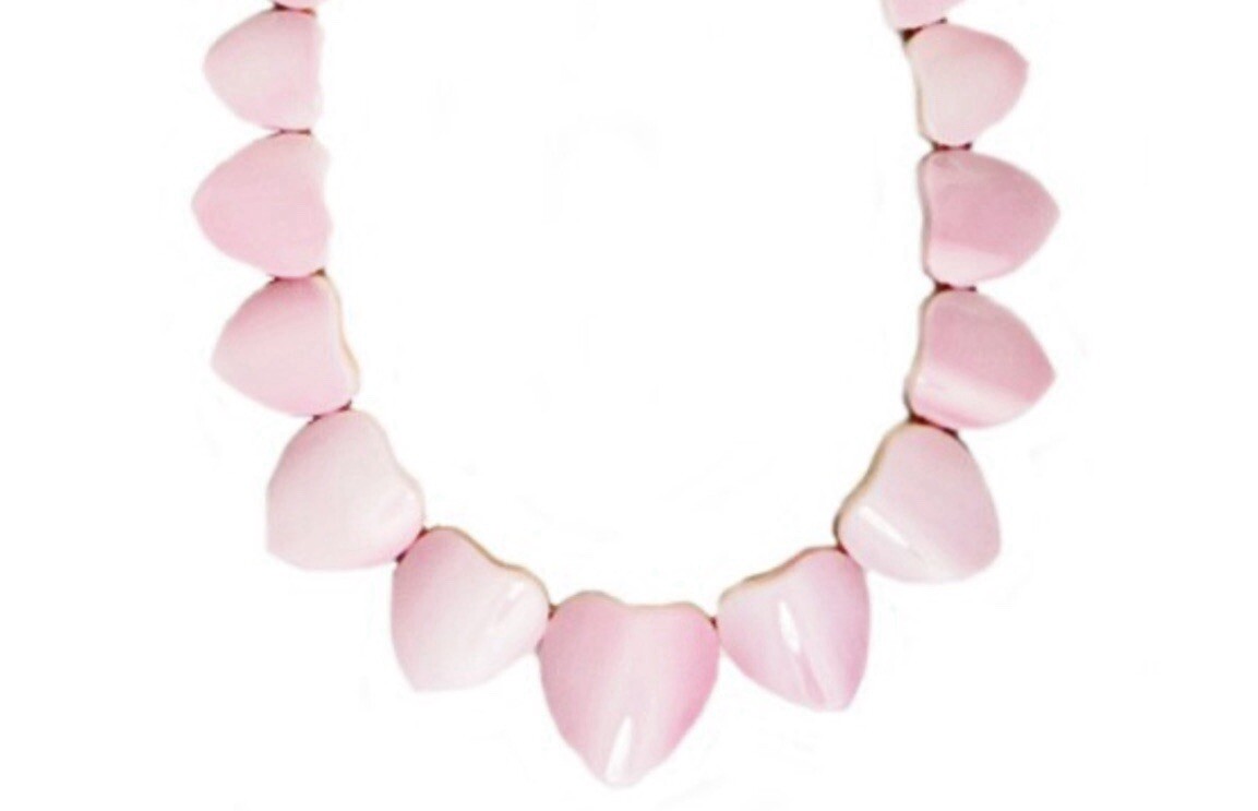 Pink Conch Shell Heart Hand Craved Necklace