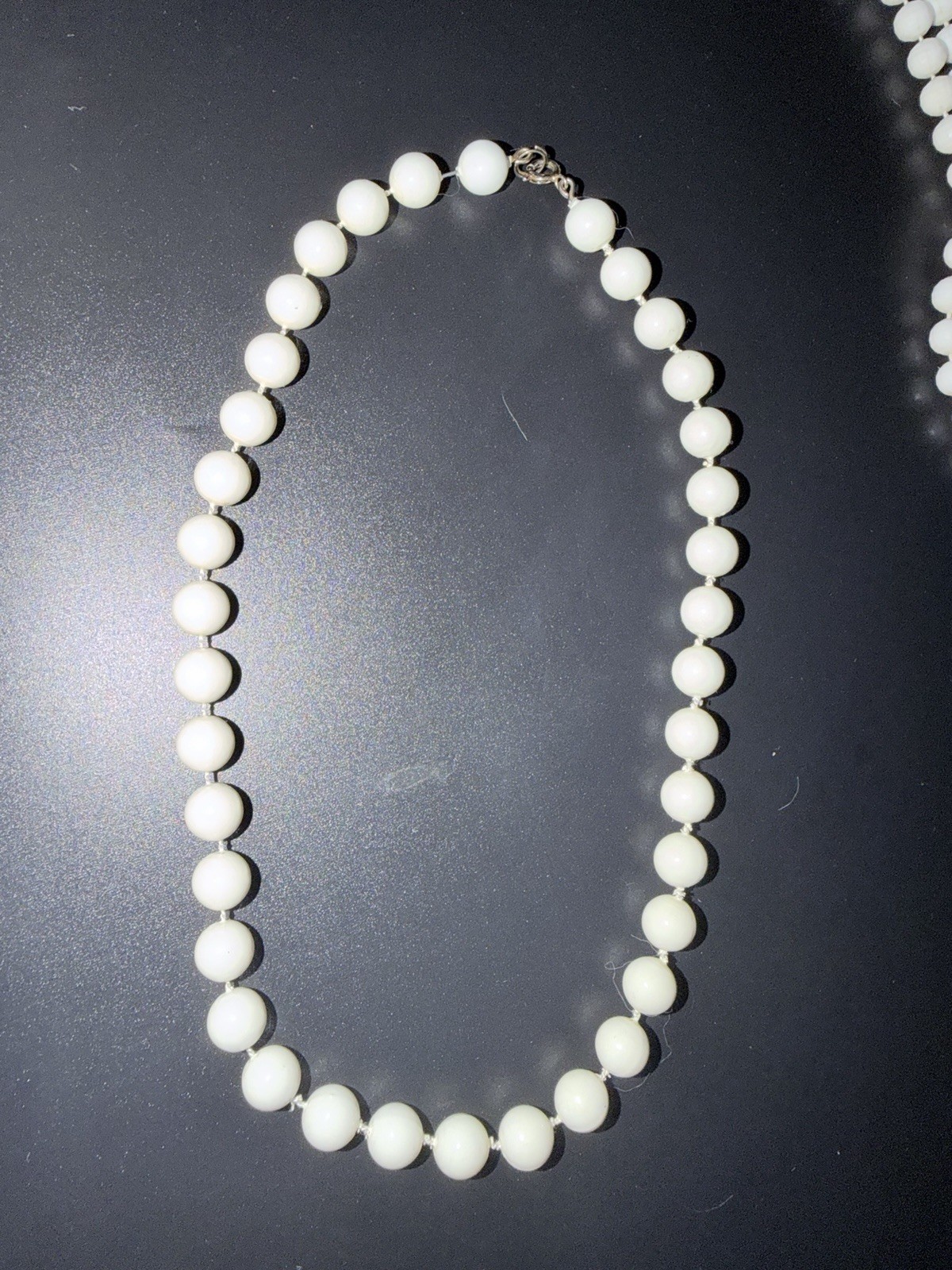 Lot of 2 Vintage Round Beaded Necklaces Ball/Bead Chain Barrel Clasp