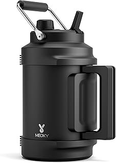 1 Gallon Insulated Water Bottle for Sports: Meoky 128 oz Triple Wall Vacuum Stai