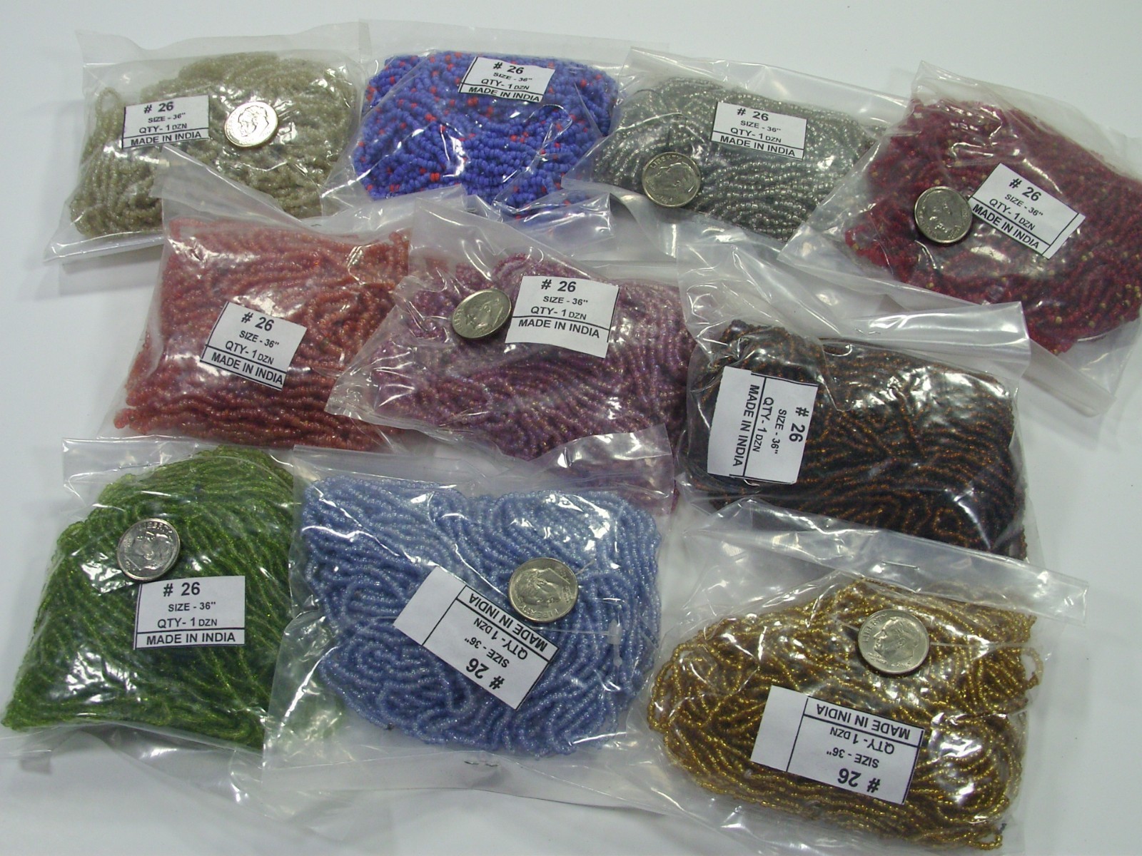 100 Strands 36″ Glass Seed Bead Necklaces Wholesale Bulk Lot Clearance (NP-43E)