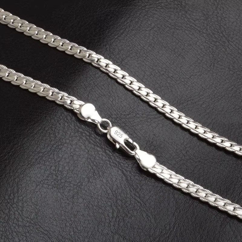 925 Sterling Silver Necklace Chain Luxury Designer Wedding Jewelry Gift Unisex