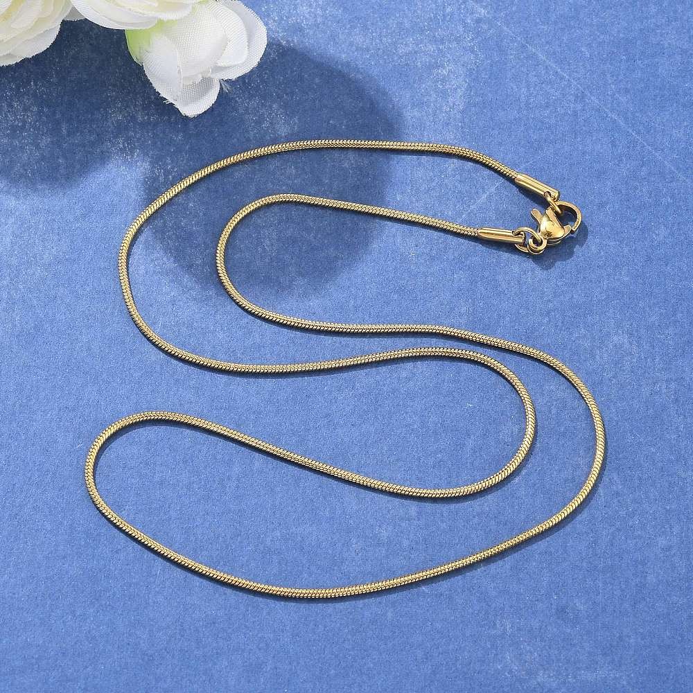 Chain Necklace Stainless Steel Gold Snake Chain 17.5 in N116