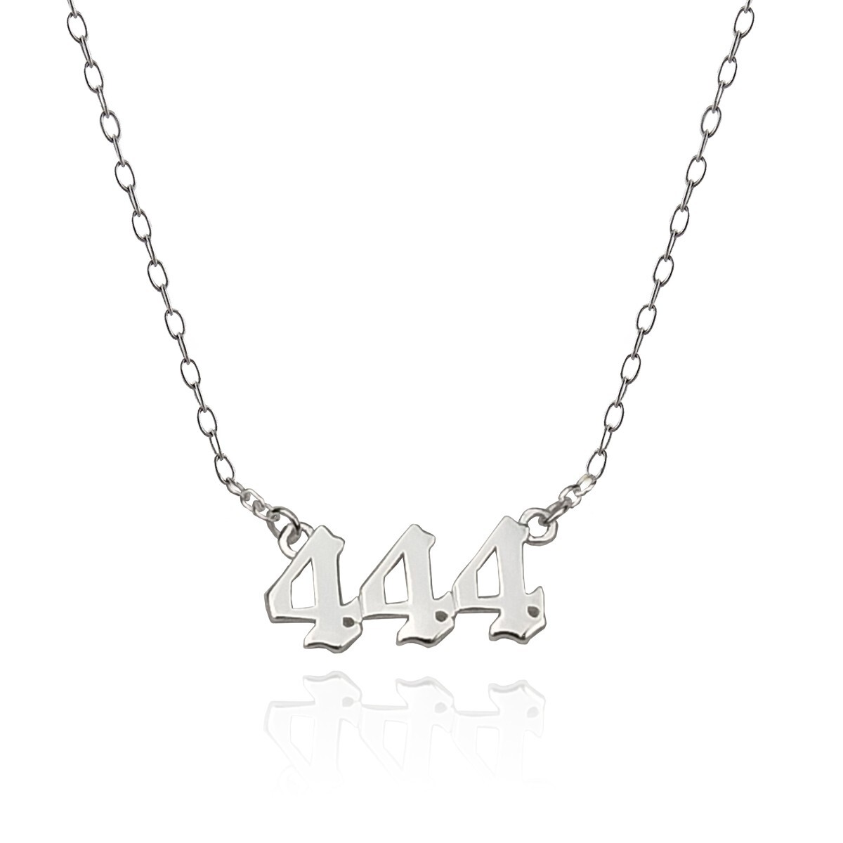 Sterling Silver 444 Necklace with 16″ + 2″ Extension Chain – Angel Number