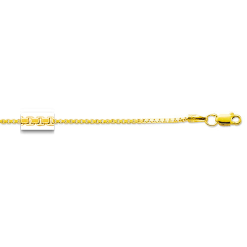 0.8mm Venetian Box Chain Necklace Real 18K Yellow Gold 16″ 18″ 20″