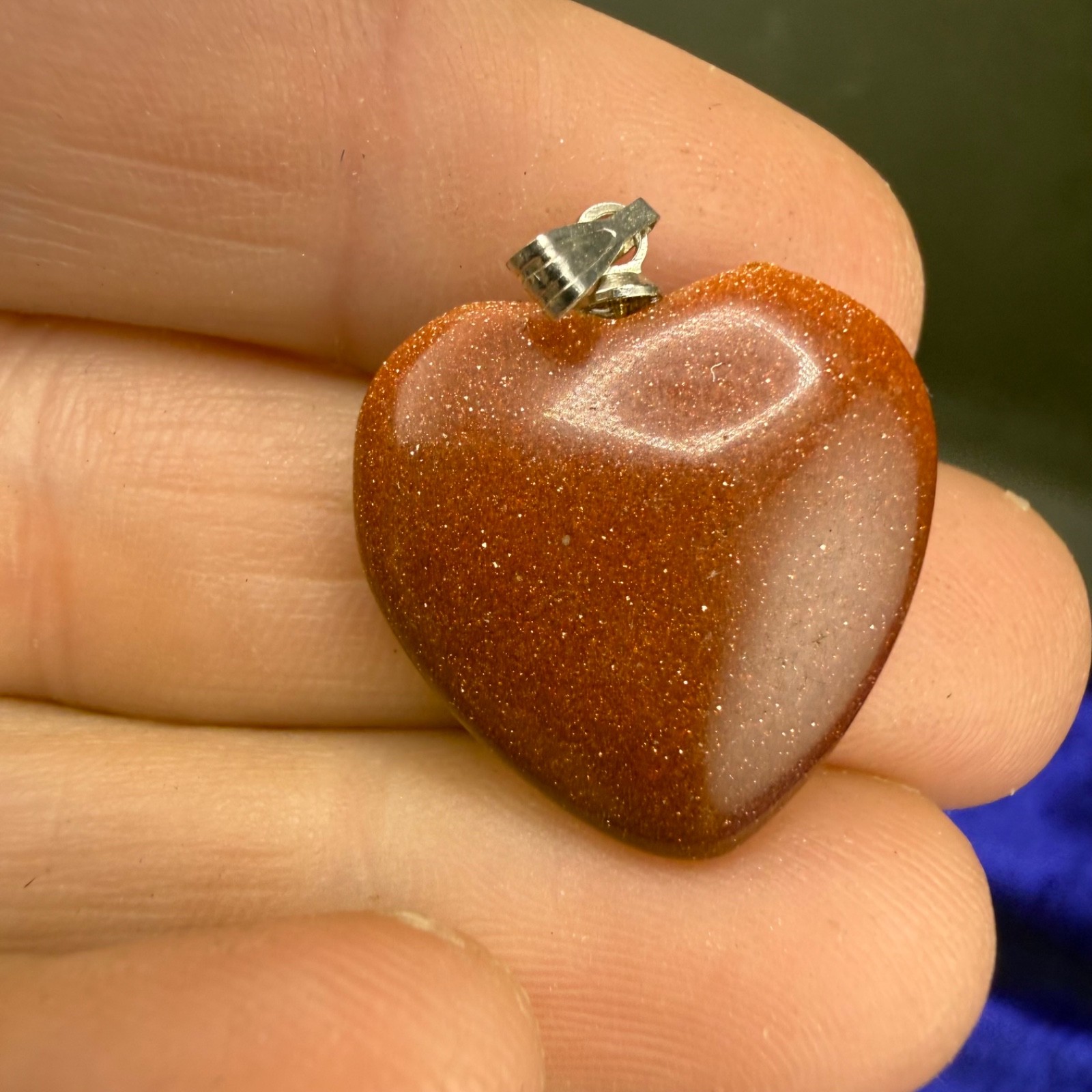 Polished Stone Heart Necklace Interchangeable Pendant set of 8 24”