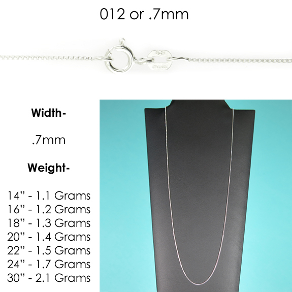 Sterling Silver BOX Chain Necklace All Sizes Stamped .Italy