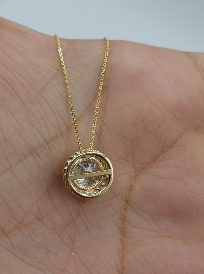 14Kt Gold 2 Ct Lab Grown Diamond Pendant Necklace