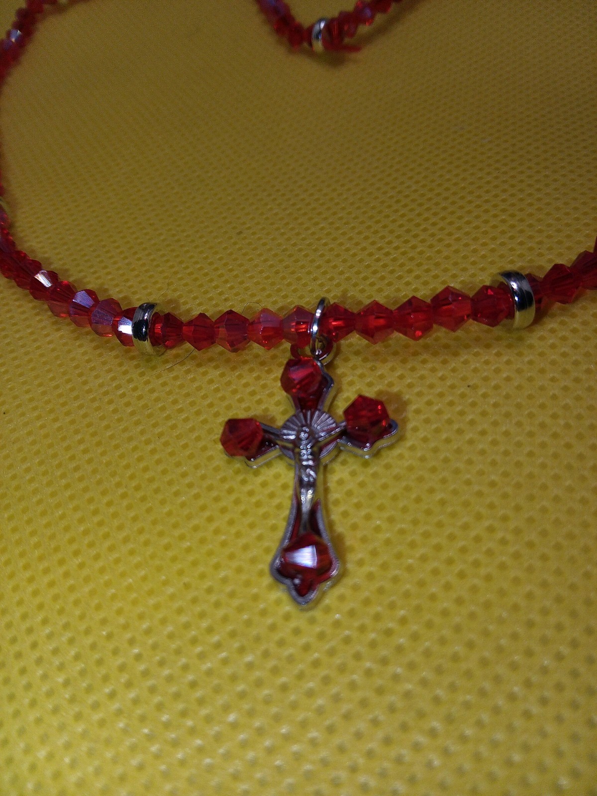ADJ. CORDED NECKLACE & OBSIDIAN BEAD CROSS PENDANT