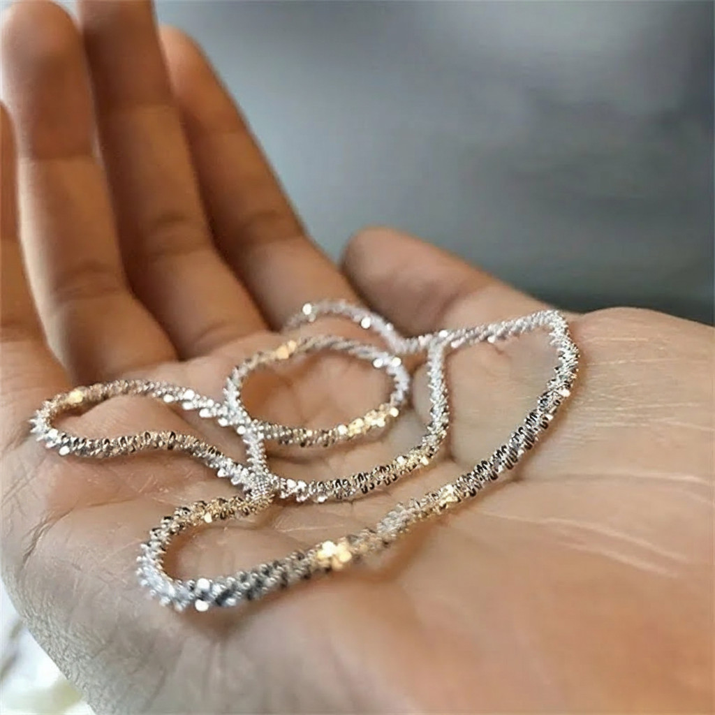 Collar Plata 925 40-75cm Brillante Elegante Regalo Aniversario Mujer Pareja
