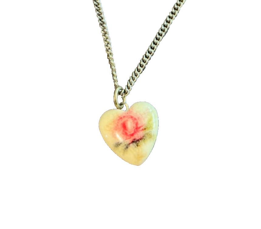 Charm Necklace (Rose, Heart, and Postcard) 16-18” adjustable