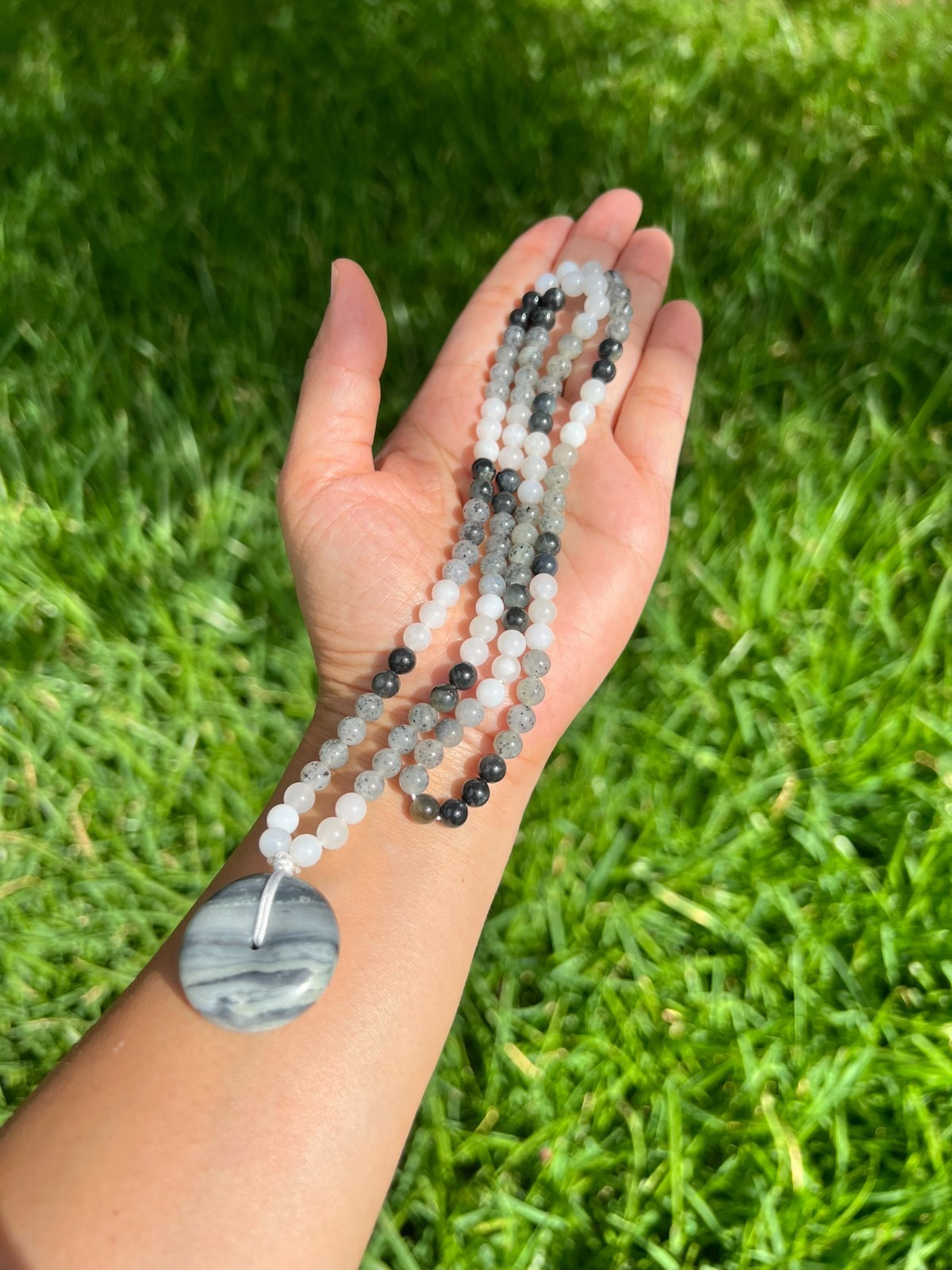 High-Quality Genuine Qinghua Nephrite Jade 6mm 108 Beads 24.5″ Necklace H55 1