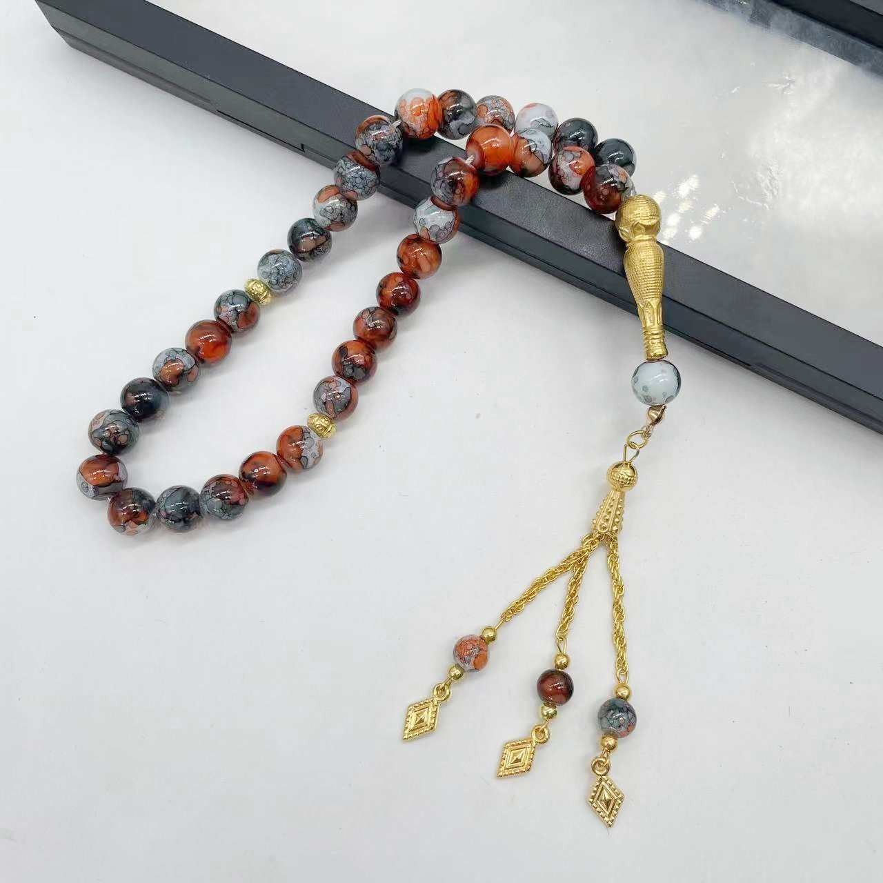 1Pc 10Mm Muslim Rosary Prayer Beads Turkish Glass Rosary Prayer Bracelet Jewelry