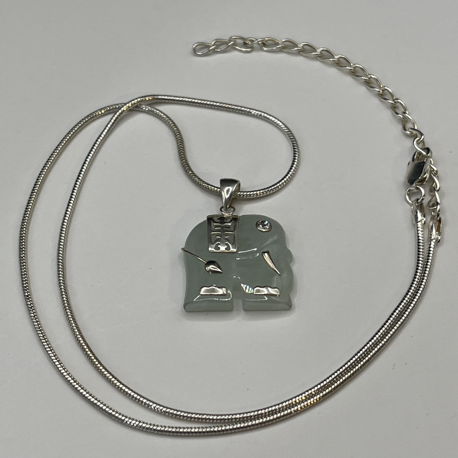 925 Sterling Silver Elephant Harmony Pendant Necklace AVON