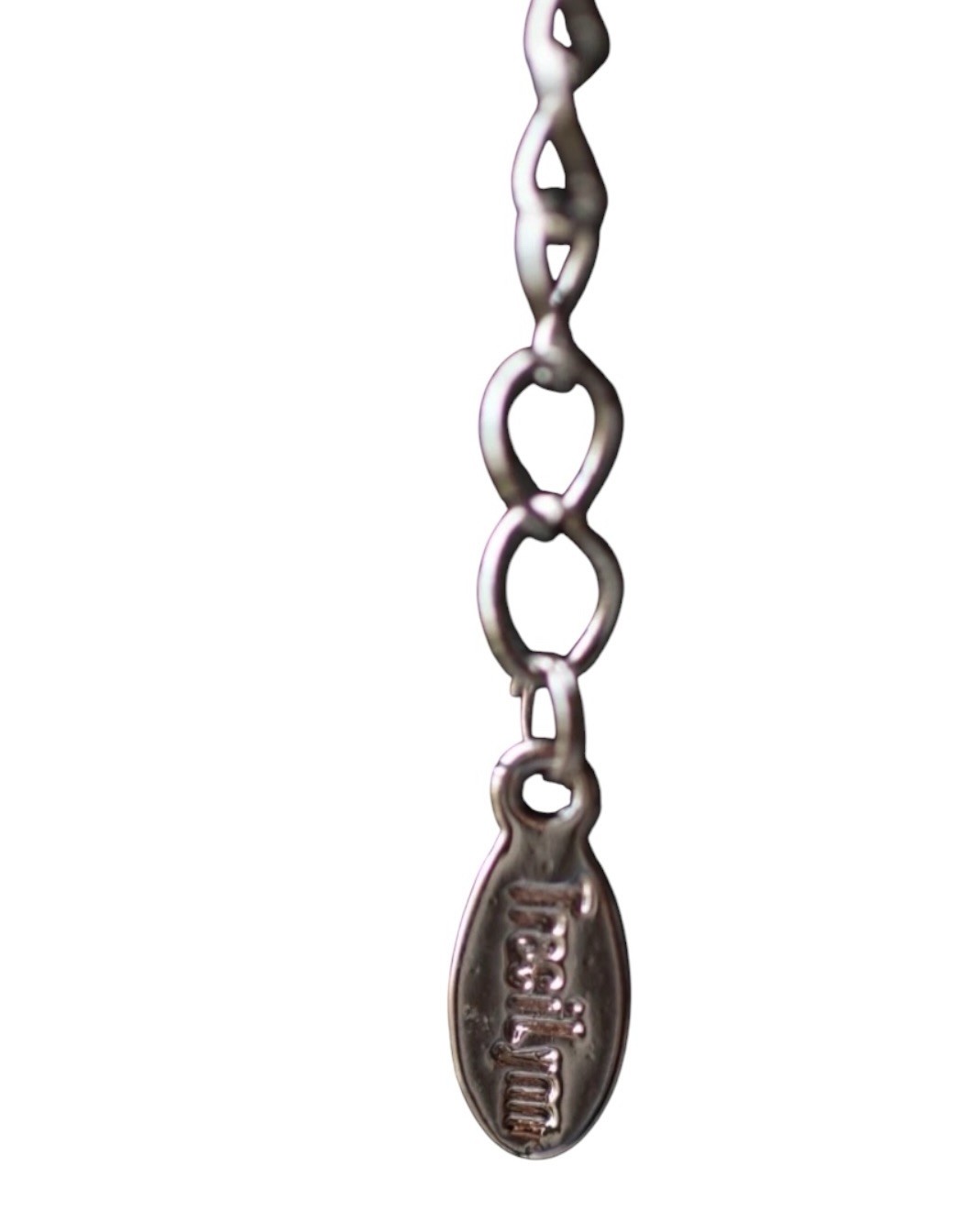NEW Traci Lynn Silver Rope Lariat Necklace Crystal Drop 17”- 20” Statement Piece