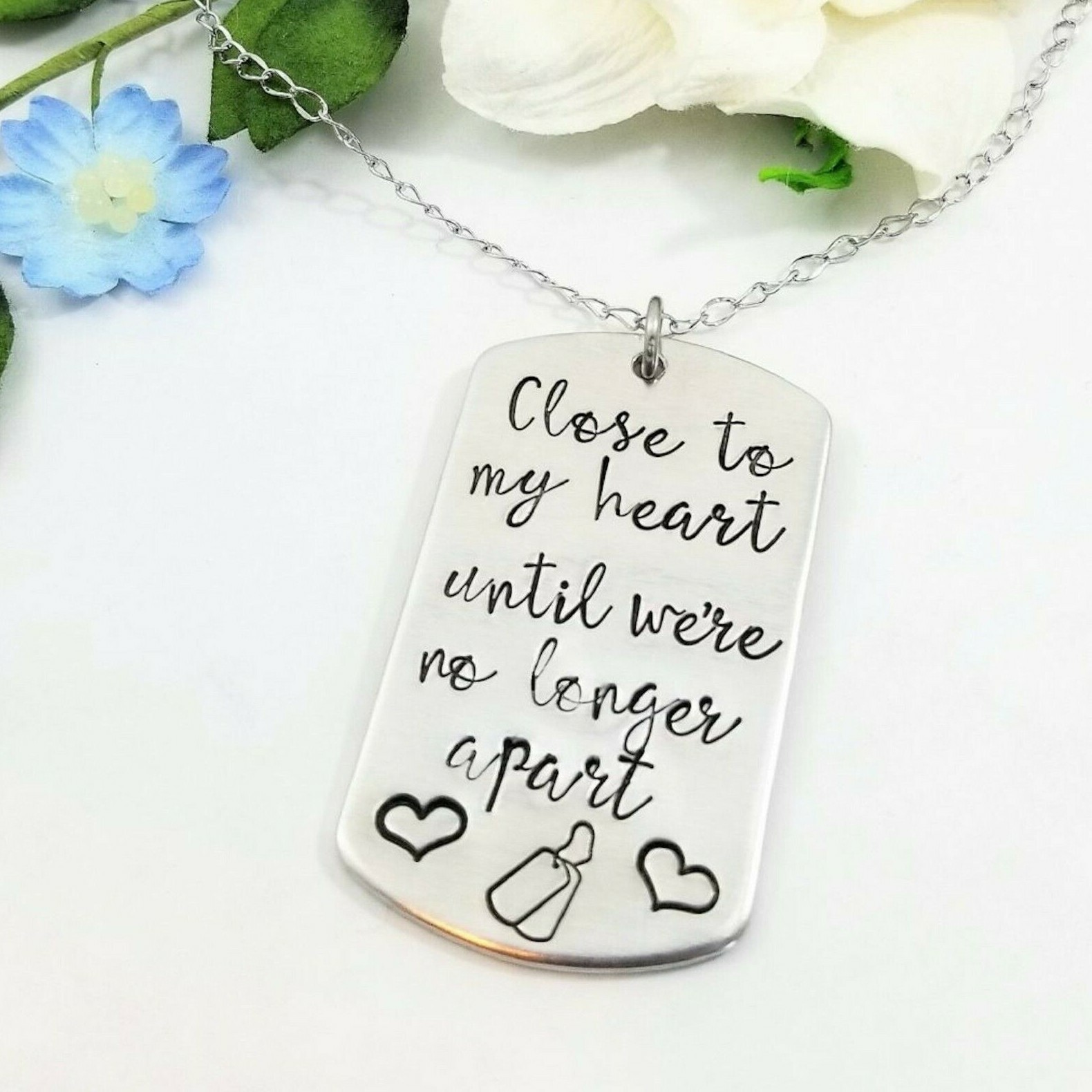Close To My Heart Military Necklace, Keychain, Military Wife, Dad, Family Member