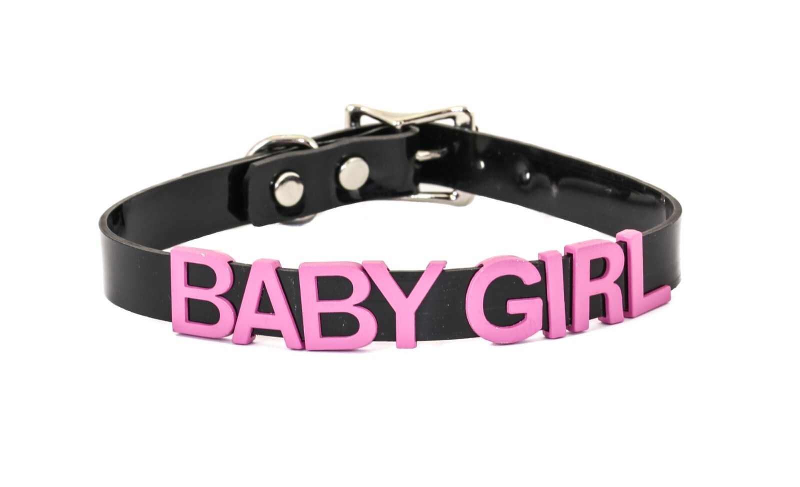 Black Vinyl Slave Name PVC Pink Bdsm-Choker-Slut-Collar-Choker-Adult-Kinky