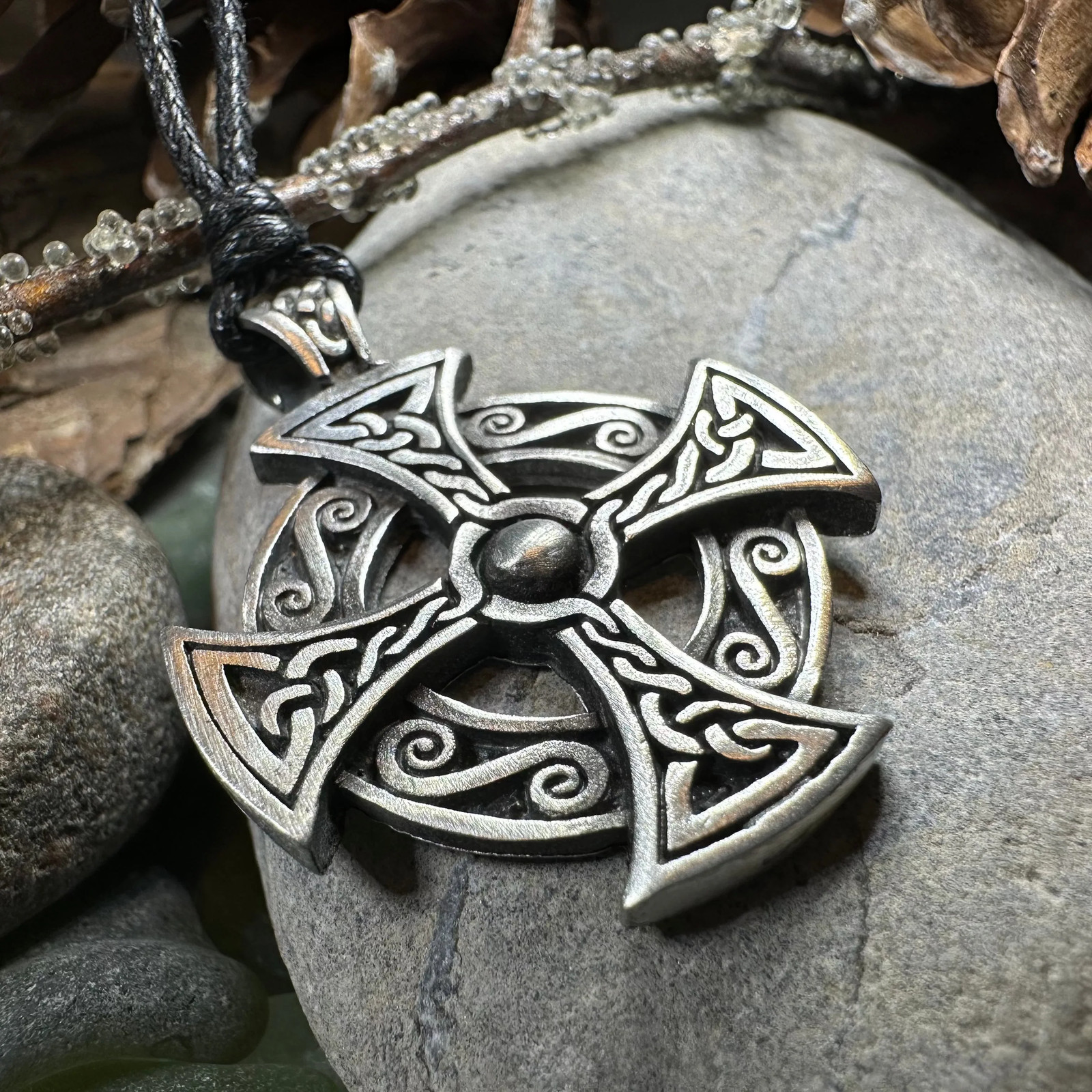 Honor Celtic Cross Necklace Pewter Cross Irish Scottish Pendant Mens Boys